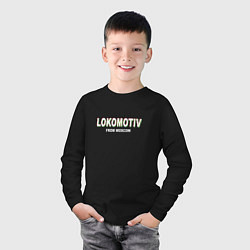 Лонгслив хлопковый детский LOKOMOTIV from Moscow, цвет: черный — фото 2
