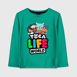 Лонгслив хлопковый детский TOCA LIFE WORLD ТОКА ЛАЙФ ВОРЛД ПЕРСОНАЖИ, цвет: зеленый