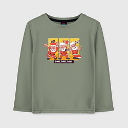 Лонгслив хлопковый детский Dancing Santa, цвет: авокадо