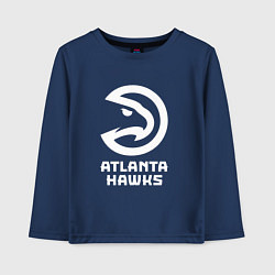 Лонгслив хлопковый детский Атланта Хокс, Atlanta Hawks, цвет: тёмно-синий