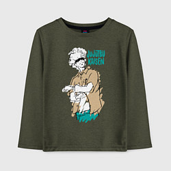 Лонгслив хлопковый детский Учитель Годжо из Магической Битвы, цвет: меланж-хаки