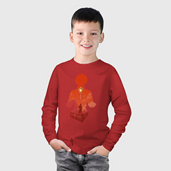 Лонгслив хлопковый детский Thoma Тома, цвет: красный — фото 2