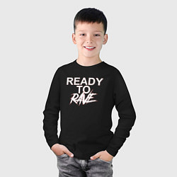 Лонгслив хлопковый детский READY TO RAVE РЕЙВ, цвет: черный — фото 2