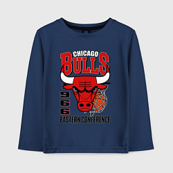 Лонгслив хлопковый детский Chicago Bulls NBA, цвет: тёмно-синий