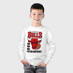 Лонгслив хлопковый детский Chicago Bulls NBA, цвет: белый — фото 2