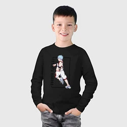 Лонгслив хлопковый детский Бакскетбол Куроко Тэцуя Куроко, цвет: черный — фото 2