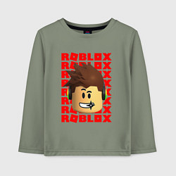 Лонгслив хлопковый детский ROBLOX RED LOGO LEGO FACE, цвет: авокадо