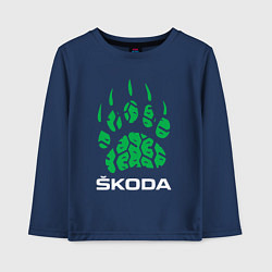 Лонгслив хлопковый детский SKODA ШКОДА ХИЩНИК, цвет: тёмно-синий