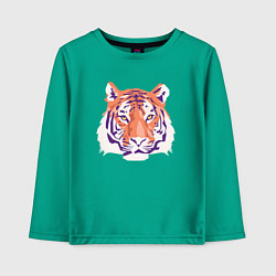Лонгслив хлопковый детский Тигра оранжевый, цвет: зеленый