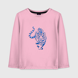 Лонгслив хлопковый детский Символ года тигр 2022, цвет: светло-розовый