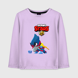 Лонгслив хлопковый детский Brawl Stars - Captain Crow, цвет: лаванда