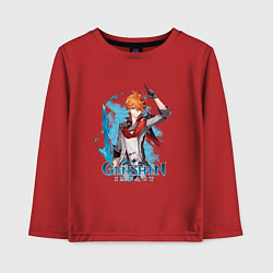 Лонгслив хлопковый детский Тарталья Tartaglia Genshin Impact, цвет: красный