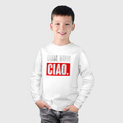 Лонгслив хлопковый детский BUM BUM CIAO БУМАЖНЫЙ ДОМ, цвет: белый — фото 2