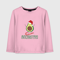 Лонгслив хлопковый детский AVOCHRISTMAS AVOCADO, цвет: светло-розовый