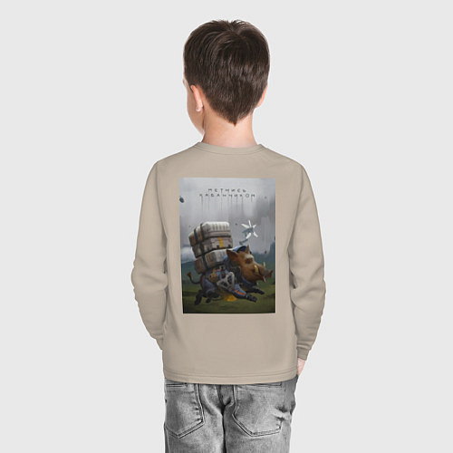 Детский лонгслив Метнись кабанчиком / Миндальный – фото 4