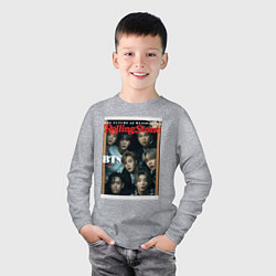 Лонгслив хлопковый детский BTS БТС на обложке журнала, цвет: меланж — фото 2