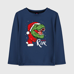 Лонгслив хлопковый детский T-rex Merry Roar, цвет: тёмно-синий