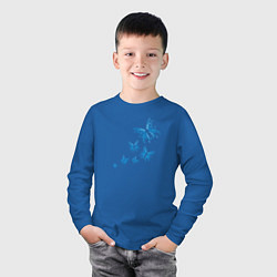 Лонгслив хлопковый детский Неоновые бабочки Cotton Theme, цвет: синий — фото 2