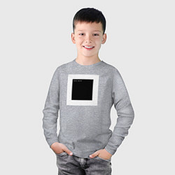 Лонгслив хлопковый детский Чёрный квадрат программиста Hello World, цвет: меланж — фото 2
