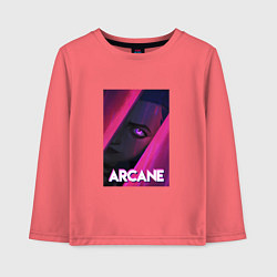 Лонгслив хлопковый детский Arcane Neon, цвет: коралловый