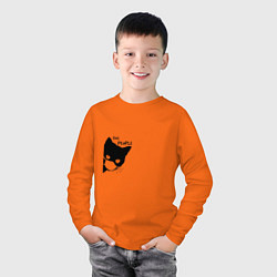 Лонгслив хлопковый детский Кот в маске, цвет: оранжевый — фото 2