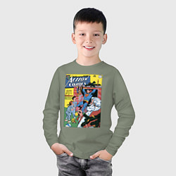 Лонгслив хлопковый детский Обложка Action Comics 117, цвет: авокадо — фото 2