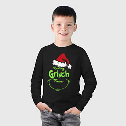 Лонгслив хлопковый детский Resting Grinch Face, цвет: черный — фото 2