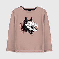 Лонгслив хлопковый детский Fashionable avant-garde wolf, цвет: пыльно-розовый