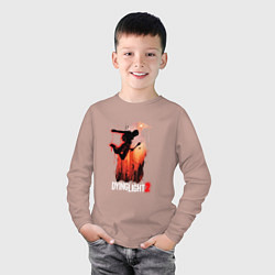 Лонгслив хлопковый детский Dying Light - 2, цвет: пыльно-розовый — фото 2