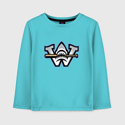 Лонгслив хлопковый детский Wilmington sharks - baseball team, цвет: бирюзовый