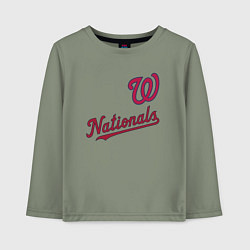 Лонгслив хлопковый детский Washington Nationals - baseball team!, цвет: авокадо