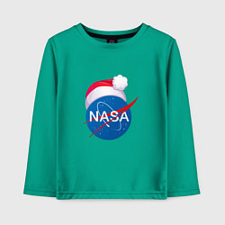 Лонгслив хлопковый детский NASA NEW YEAR 2022, цвет: зеленый