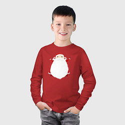 Лонгслив хлопковый детский Дед Санта 2022, цвет: красный — фото 2
