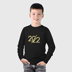 Лонгслив хлопковый детский Новый год 2022, ура, ура, цвет: черный — фото 2