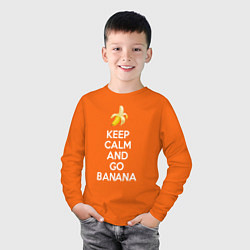 Лонгслив хлопковый детский Keep calm and go banana, цвет: оранжевый — фото 2
