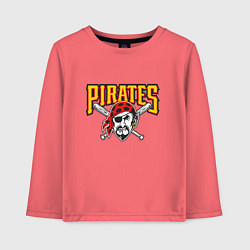 Лонгслив хлопковый детский Pittsburgh Pirates - baseball team, цвет: коралловый