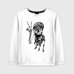 Лонгслив хлопковый детский Skeleton dude, цвет: белый