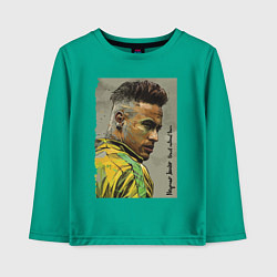 Лонгслив хлопковый детский Neymar Junior - Brazil national team, цвет: зеленый