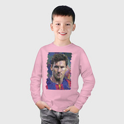 Лонгслив хлопковый детский Lionel Messi - striker, Barcelona, цвет: светло-розовый — фото 2