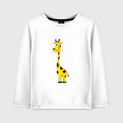 Лонгслив хлопковый детский Веселый жирафик, цвет: белый