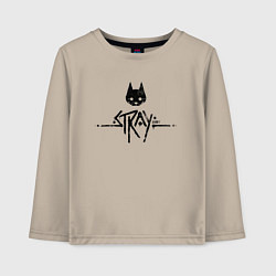 Лонгслив хлопковый детский Stray: Black Logo, цвет: миндальный