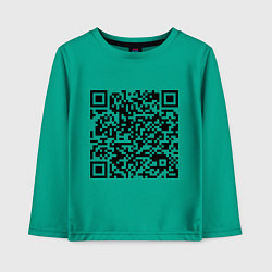 Лонгслив хлопковый детский QR-код Скала Джонсон, цвет: зеленый