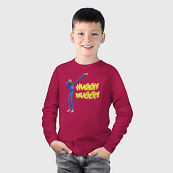 Лонгслив хлопковый детский Хаги ваги Huggy Wuggy Poppy Playtime, цвет: маджента — фото 2
