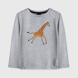 Лонгслив хлопковый детский Жираф бегущий, цвет: меланж