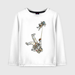 Детский лонгслив Космическое выгуливание пса