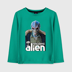 Лонгслив хлопковый детский Resident alien, цвет: зеленый