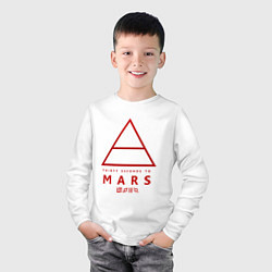 Лонгслив хлопковый детский 30 Seconds to Mars рок, цвет: белый — фото 2