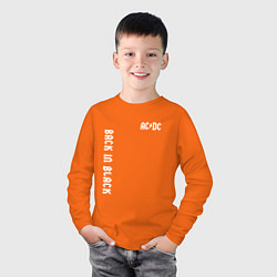 Лонгслив хлопковый детский ACDC Рок, цвет: оранжевый — фото 2
