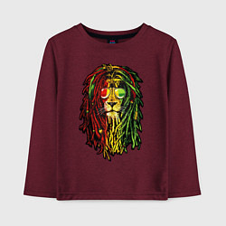 Лонгслив хлопковый детский Jam lioN, цвет: меланж-бордовый