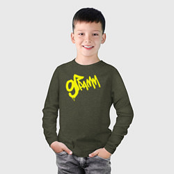 Лонгслив хлопковый детский 9 грамм yellow, цвет: меланж-хаки — фото 2